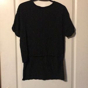 Basic black high low t shirt
